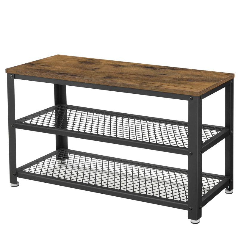 Sommerville Metal Storage Bench, Brown