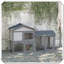 Cage en bois avec plateau rabattable