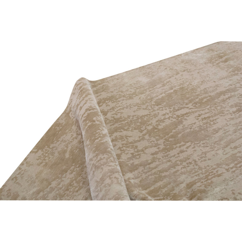 Hand Knotted Area Rug in Gold
