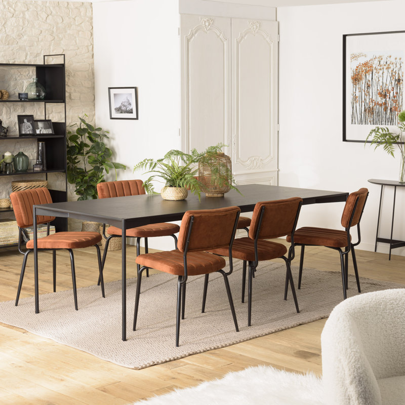 Ibtihal Oak Metal Base Dining Table