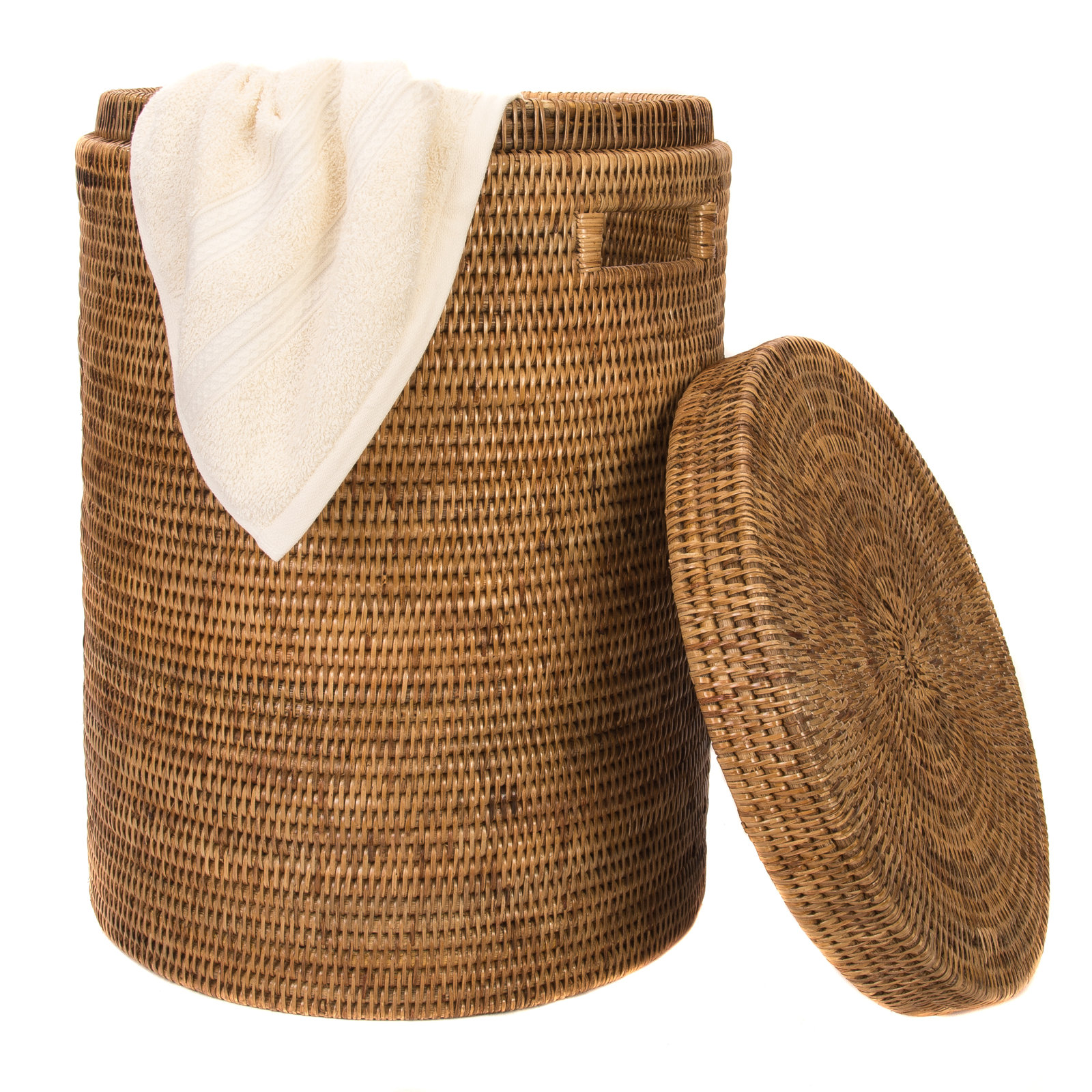 Wicker Laundry Hamper, Honey Brown
