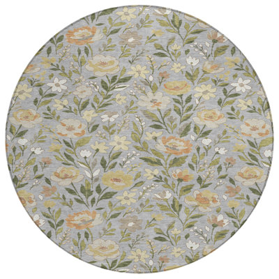 Machine Washable Indoor/Outdoor Chantille ACN2438 Floral Rug