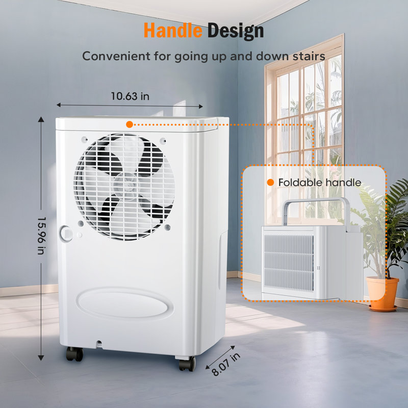 Déshumidificateur intelligent 12L: Drain automatique, minuterie 24H, Whisper 38Db pour les chambres à coucher et les placards