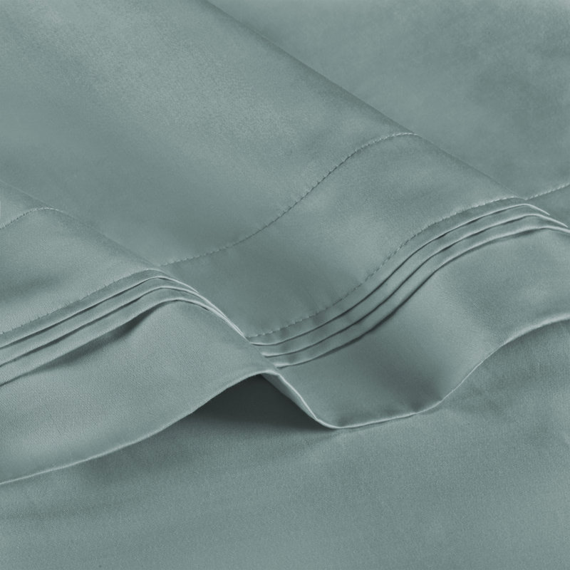 Teal Cotton Sateen Standard Pillowcase Set