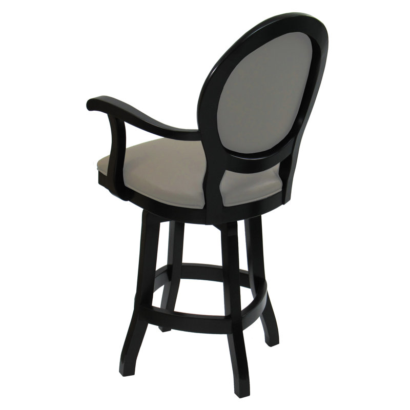 Farald Swivel Upholstered Counter Stool with Solid Wood Frame, Counter Stool (26” Seat Height), Beige