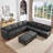 9-Piece Modern Upholstered Sectional Sofa-724452951-724452944