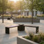 Banc rond Dune - noir