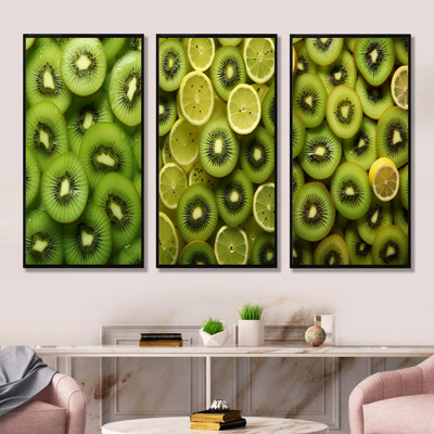 Kiwifruit Kaleidoscope - Fruits Wall Decor Set Of 4