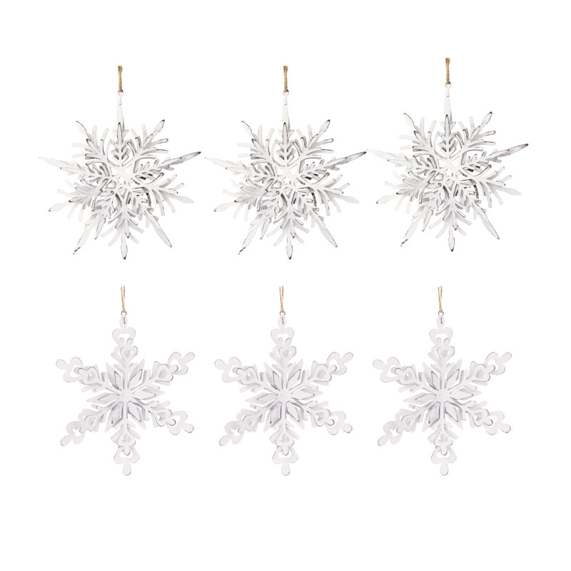 Ensemble de 6 crochets en forme de flocons de neige en fer, boules de Noël décoratives pour décorations de fêtes