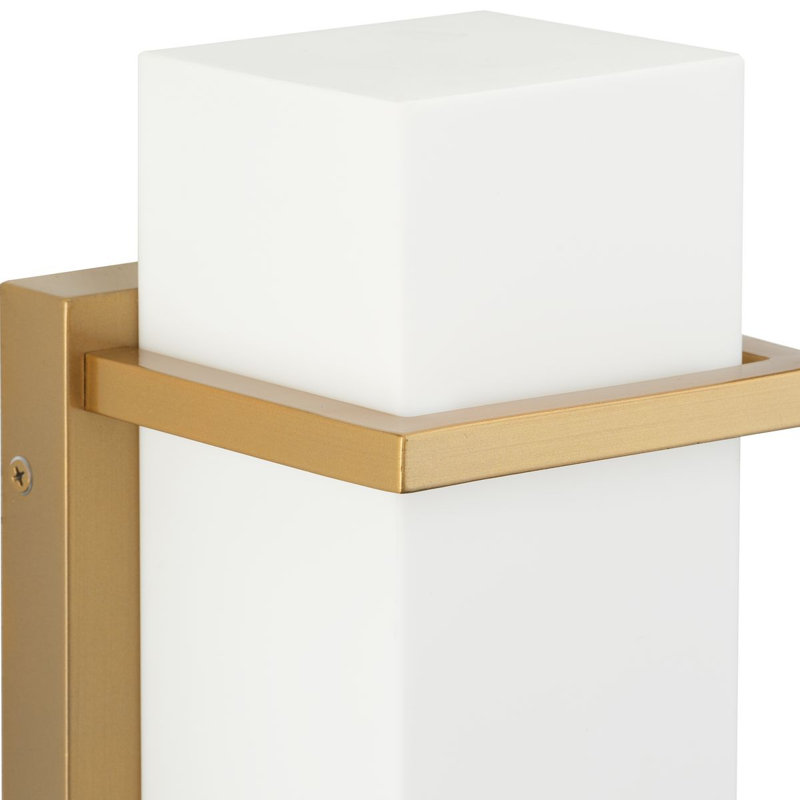 One-Light Modern Small Outdoor Wall Lantern, Soft Gold, 12.5" H x 5.25" W x 5" D