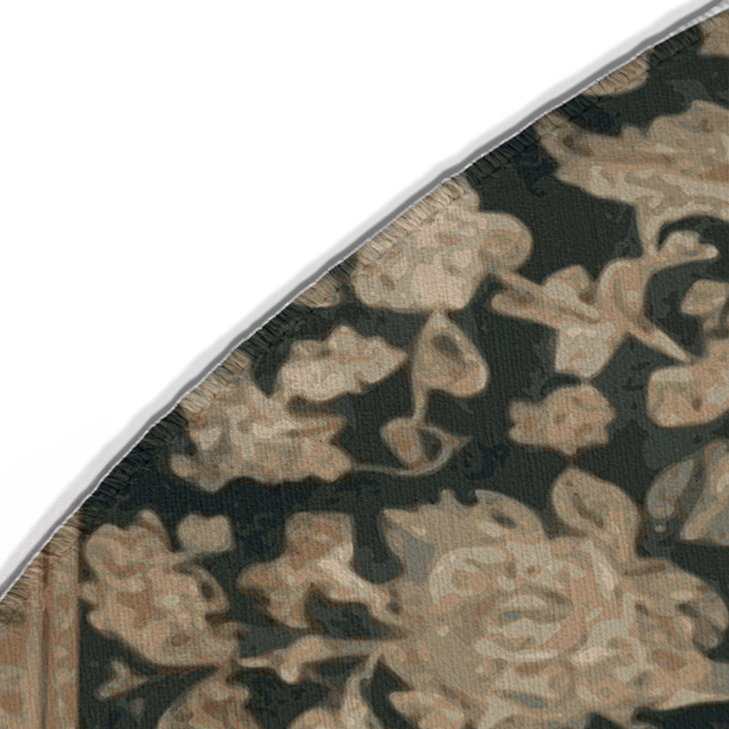 Tapis d'intérieur et d'extérieur brun Persian, Rond 5 pi