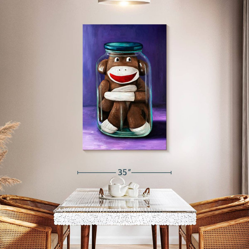 Ketti Preserving Childhood Sock Monkey, 48" H x 32" W