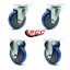 Polyurethane Wheel Swivel Top Plate Caster Set with 2 Rigid SCC_20S414-PPUB-2-R414-2-88911222