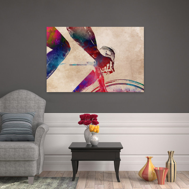 «Cycling Sport Art 21», art mural moderne contemporain abstrait, H 32 po x l 48 po