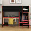 Lit mezzanine en bois Wood - bureau intégré, garde-robe, éclairage à DEL et 1 tiroir inclus-1396932710