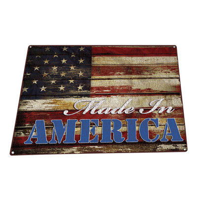 Drapeau Made In America sur impression métallique
