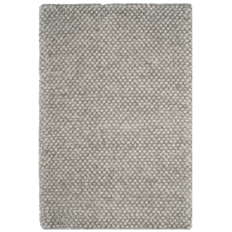 Tapis argenté tissé à la main Delane, Rectangle 4 pi x 6 pi