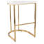 Tabouret de bar à hauteur fixe en métal doré et similicuir blanc - ensemble de 2