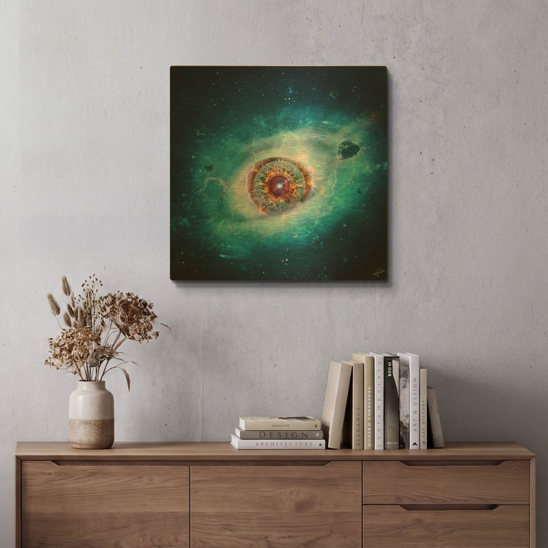  «Uncertain Fate» par Mario Sanchez Nevado, art mural en métal doré, 24 po x 24 po, 24"x24"