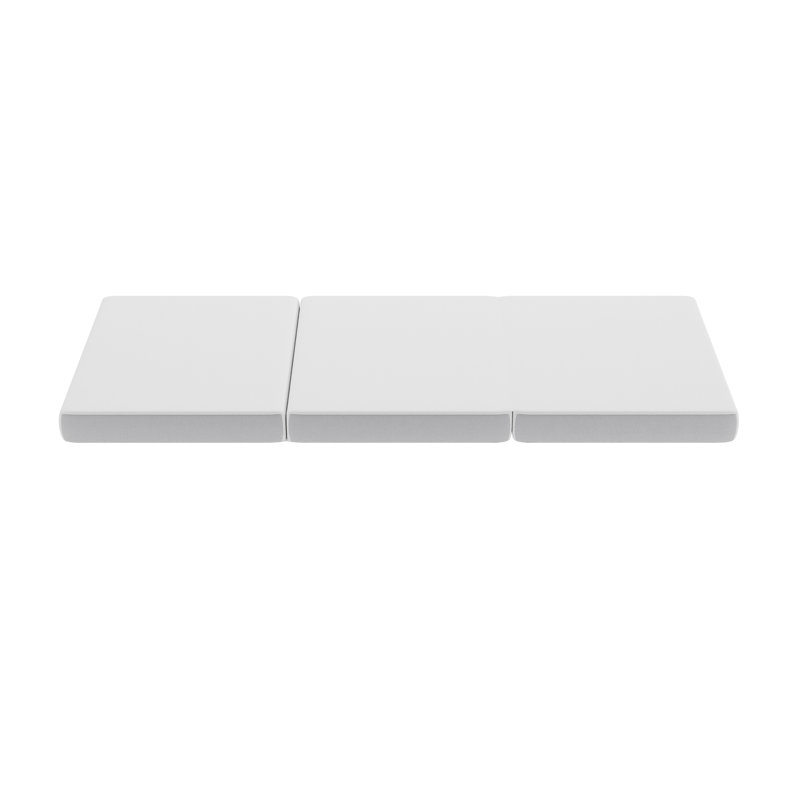 Portable Tri-Fold Cooling Memory Foam Mattress in a Box with Removable Washable Cover, Antique / Three Quarter