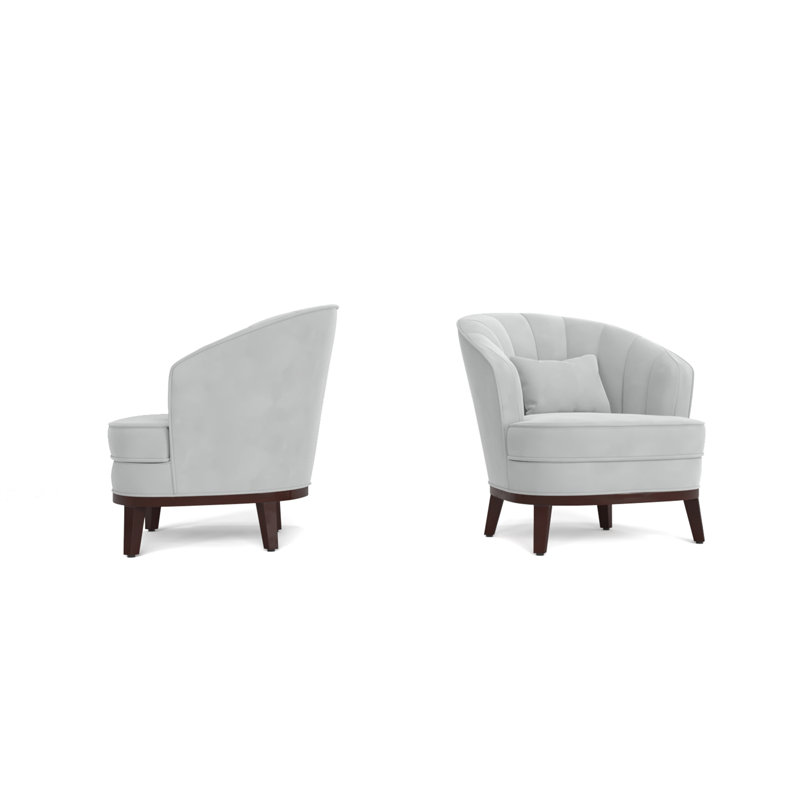 Fauteuil d'appoint rembourré Ava, gris, Gris clair