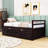 Twin Size Bed with Pull-Out Twin Trundle and Storage Drawers-1234419005