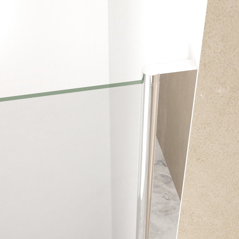 Porte de douche pivotante, cadre en aluminium, verre trempé, emballage antichoc, séparation humide/sec, décor de salle de bain, cadre 37 x 36 po x 72 po, pellicule de protection transparente de 6 mm, porte pivotante pratique.
