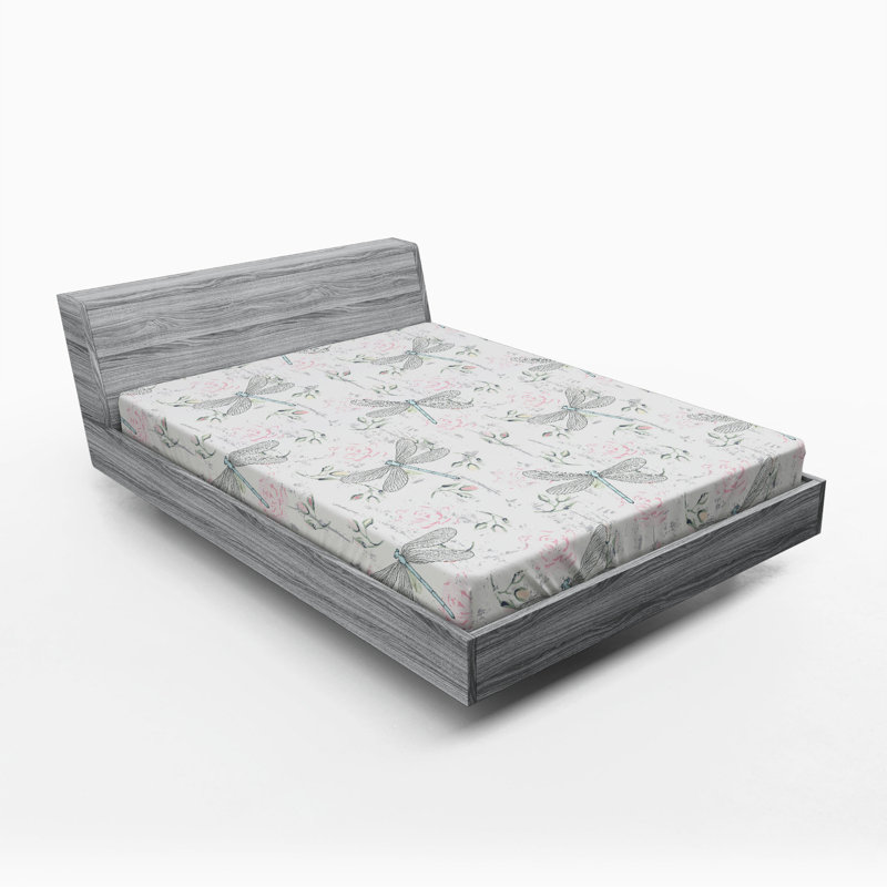 Dragonfly Microfiber Fitted Sheet, Queen Fitted Sheet