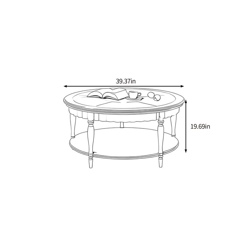 Table basse à plateau en verre, H 19,69 po x L 39,37 po x l 39,37 po
