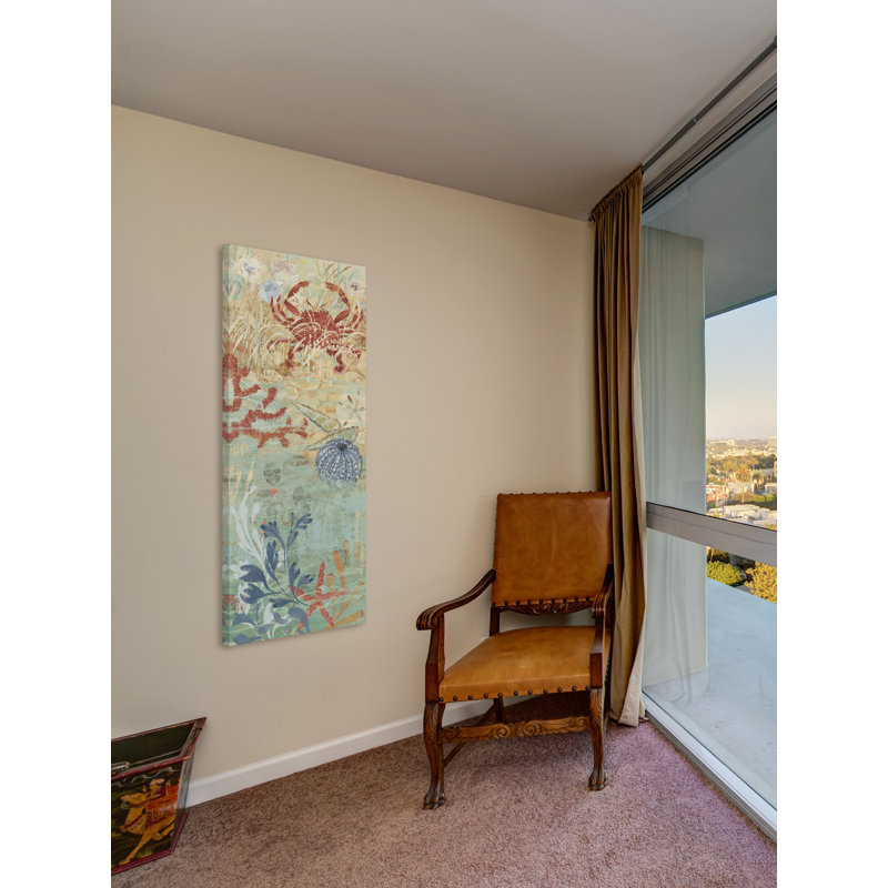 Floral Frenzy Coastal VI by Alan Hopfensperger - Wrapped Canvas Painting, 114cm H x 38cm W
