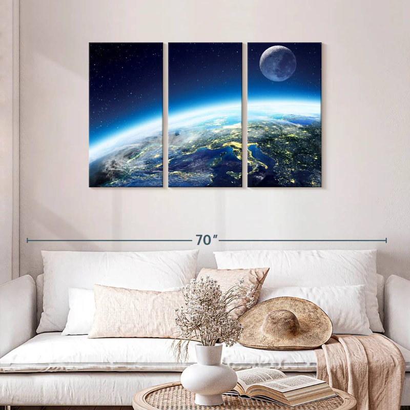 Oberle City Lights From Space, 28" H x 45" W