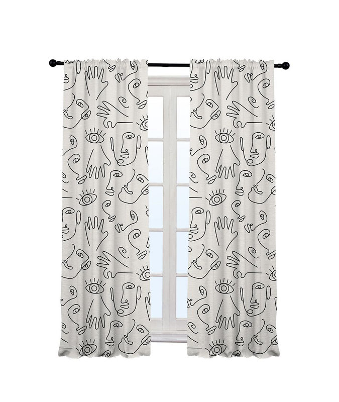 Bowlby Semi Sheer Curtain Pair, 140cm Width x 275cm Drop, Ecru