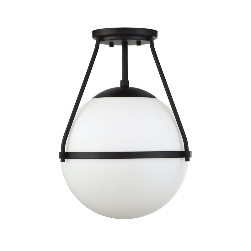 Plafonnier 1 lumière Amirah en noir mat, Noir mat