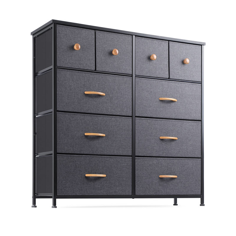 Leibuy Steel 100cm W 10 - Drawer Chest of Drawers, Black