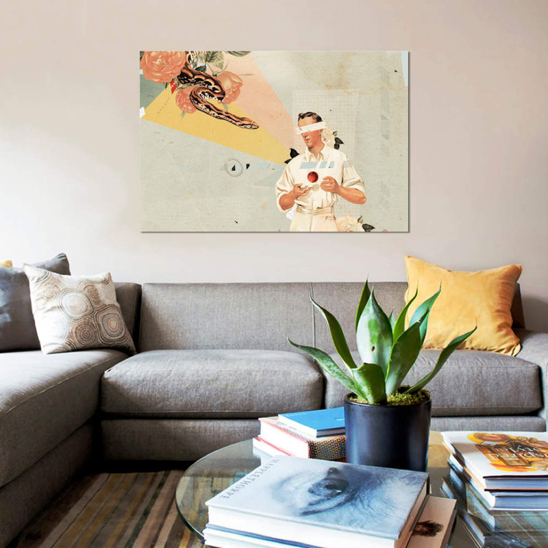 «A», impression sur toile, H 18 po x l 26 po x P 1,5 po, Pas de tapis, Toile tendue