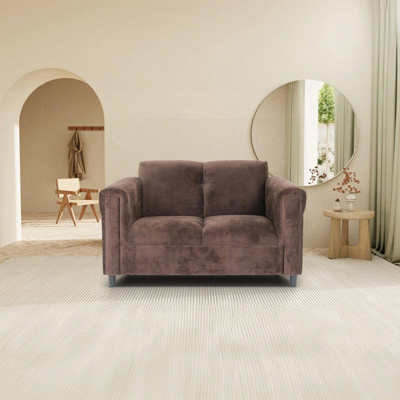 Causeuse moderne pour petits espaces et chambre à coucher Modern Décor, Marron foncé
