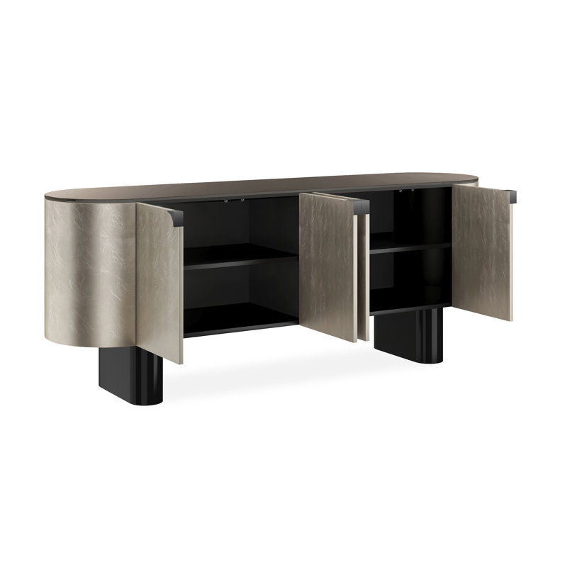 Gustav 82'' W Glass Console Table