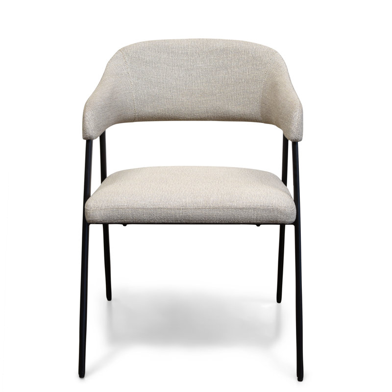 Chaise avec accoudoirs rembourrée Charneco, Beige