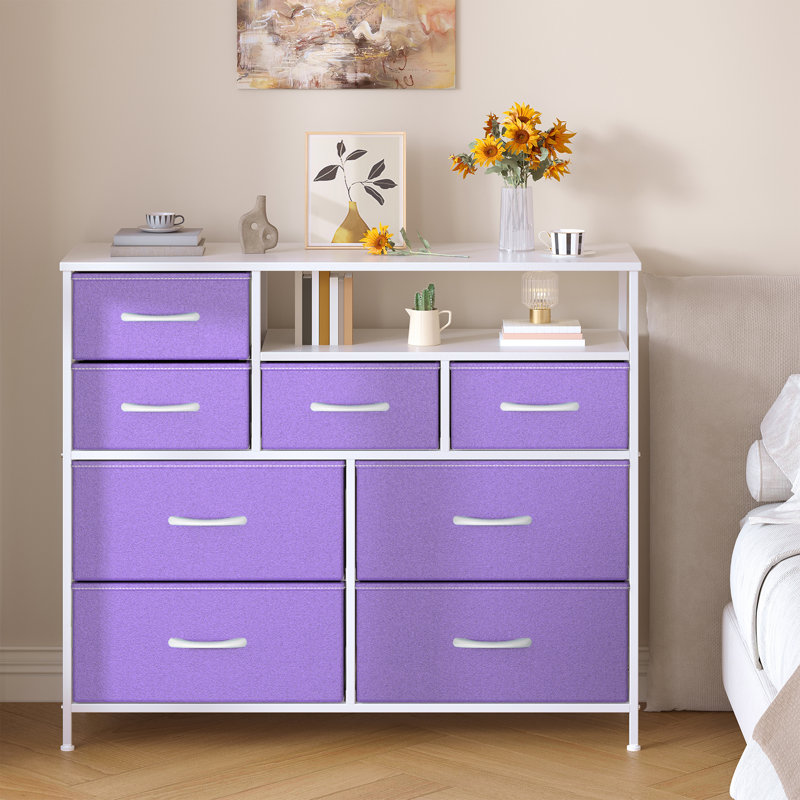 30 cm W Chest of 8 Drawers, Purple
