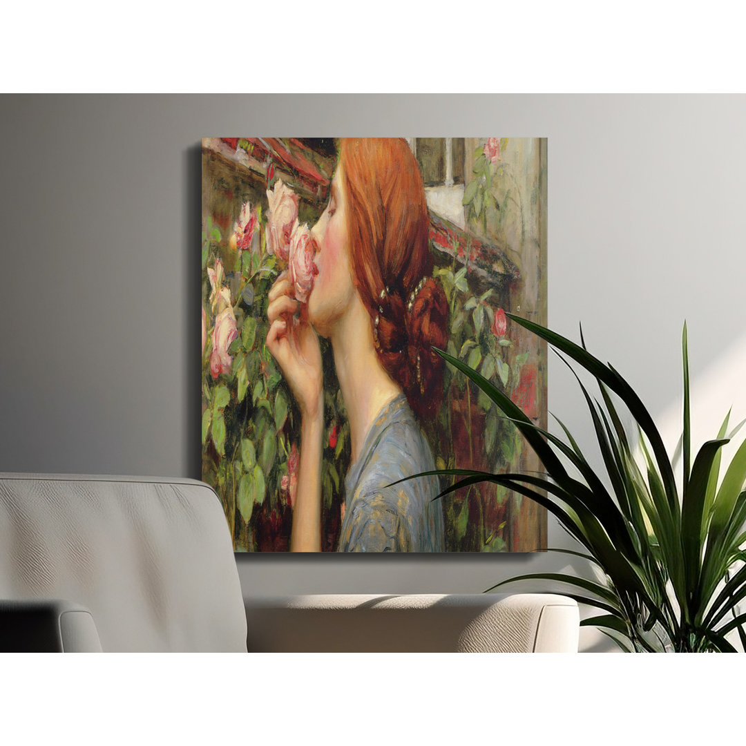 Pre-Raphaelite Woman Roses Girouard