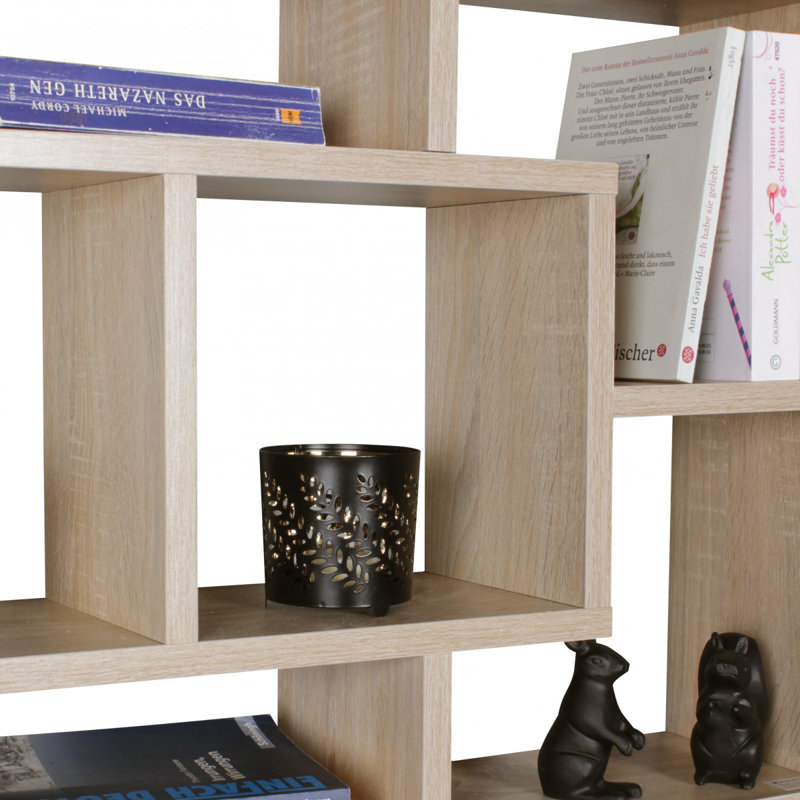 Tiffany 8 Piece Floating Shelf, 52.5cm H x 85cm W x 16cm D, Sonoma Oak
