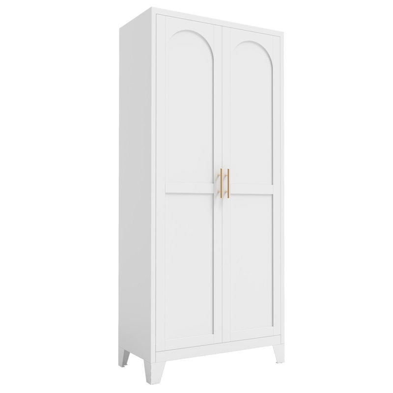 Armoire en acier, portes, étagères réglables, rangement pour documents de bureau de 70,24 po de hauteur, 2 tablettes blanches de couleur rouille