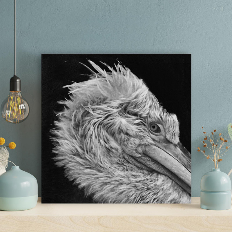 «Greyscale Photo Of Big Bird», reproduction d'art graphique sur toile tendue, H 32 po x l 32 po x P 2 po