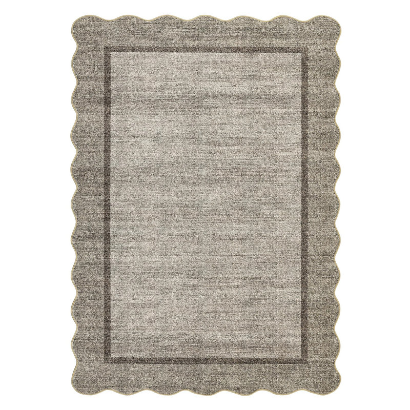 Rectangle Abstract Washable Area Rug, Brown, Rectangle 200 x 290 cm