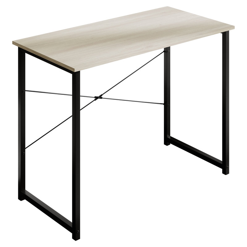 39 Inch Metal Writing Desk, Light Gray, 29.33" H x 39.37" W x 19.68" D