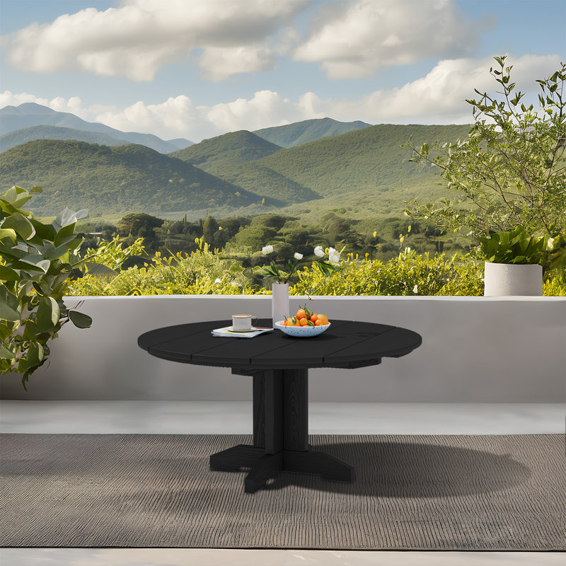 Table de conversation extérieure en PEHD Kahn, Noir