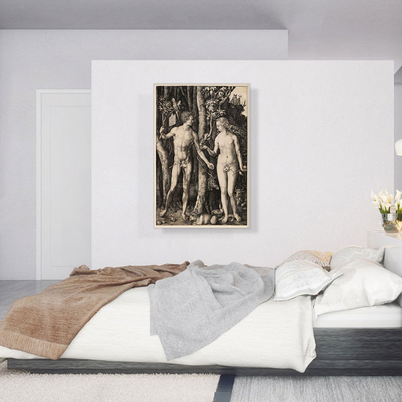 «Adam and Eve 1504» par Albrecht Dürer, reproduction d'art sur toile tendue, H 40 po x l 26 po x P 1,5 po