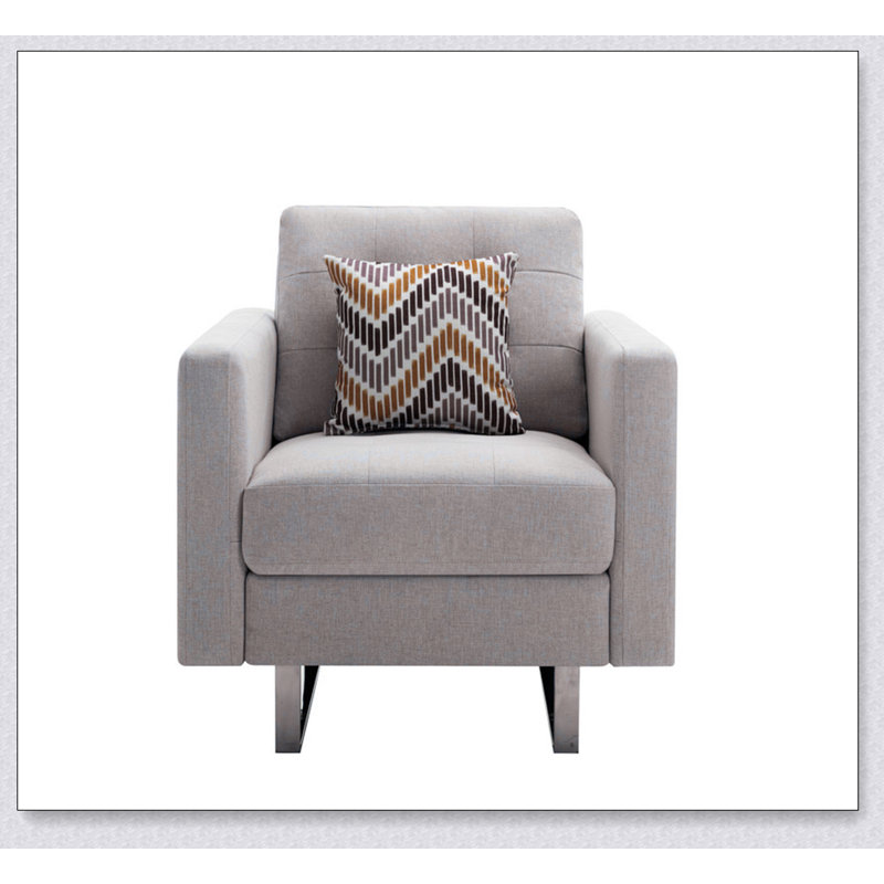 Beige Linen Tufted Armchair, Lin beige