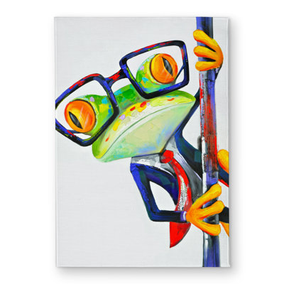 Funny Frog with Glasses - Kids Art Indoor Outdoor Doormat