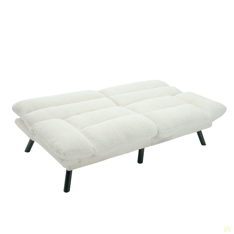 Hillert Upholstered 70.08'' Sofa, White Teddy